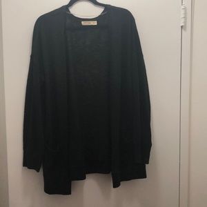 Thin, Black cardigan with pockets